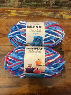 Two New Bernat Blanket Brights Skeins of Yarn